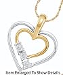 Stunning 2 Tone Gold Double Heart Diamond Pendant