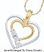 Stunning 2 Tone Gold Double Heart Diamond Pendant