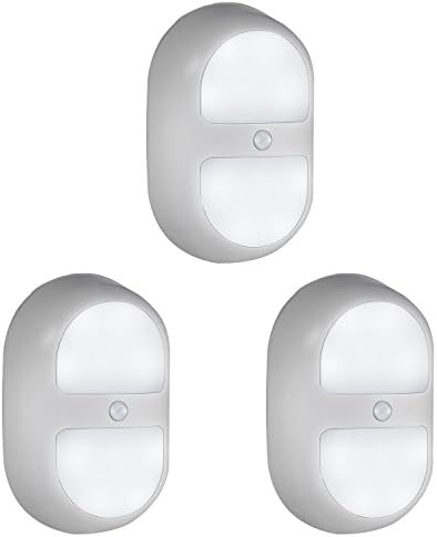 XLUX LED Night Light with Motion Sensor, Battery Powered White Light, 3 Pack
