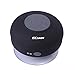 Ecandy Bluetooth Shower Speaker, Water Resistant, Hands Free Portable Speakerphone with Built-in Mic, 6 Hours of Playtime, Bluetooth 3.0, Control Buttons and Dedicated Suction Cup for Showers, Bathroom, Pool, Boat, Car, Beach, and Outdoor Use (Black)