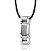 Hard-hitting Fashion: Stainless Steel Cable Style Pendant on a Rubber Cord for Men