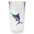 Colorful Caribbean Marlin 12 oz Slimline Insulated Beverage Tumbler, Clear