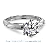 Six Prong Pre-Set Round Diamond Solitaire Ring In Platinum ( Color H , Clarity VS2 ) (3/4 ct. t.w.)