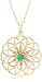 Yellow Gold Plated Sterling Silver Round Emerald Pendant and Diamond Accents, 18