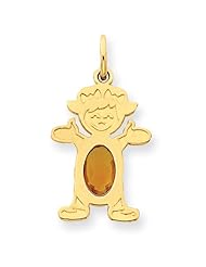 14K Girl 7x5 Oval Genuine Citrine-Nov