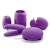 Design Schreibtisch-Set * Vantage Fancy * purple _ Heftgerät Locher Klammernspender Köcher Klebebandabroller