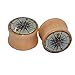 Longbeauty 4 Pair Vintage Handmade Organic Wood Double Flared Saddle Tunnel Ear Plugs Expander Gauges 14MM