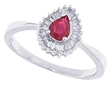 0.39Ct Genuine Ruby Diamond Engagement Ring in 14Kt White Gold