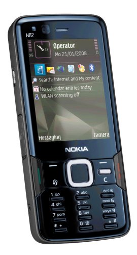 Nokia N82 (UMTS, WLAN, A-GPS, Nokia Maps, Kamera mit 5 MP) Handy ohne Vertrag, ohne Branding, kein Simlock, schwarz