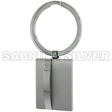 Stainless Steel Satin Finish Engravable Keychain Key Tag Key Fob Key Ring, 2 1/2 in. (63mm) tall
