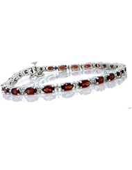 7.70ct Garnet and Diamond Bracelet in 14Kt White Gold