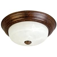 Yosemite Home Decor JK101-11DB Belen 2-Light 11-Inch Ceiling Flush Mount, Dark Brown Frame