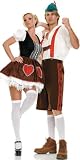 4Pc Men's Lederhosen Include Hat,Shirt,Suspenders And Shorts (Brown;Medium/Large)