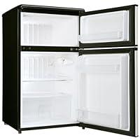 Danby DCR326BSL 3.1-Cu.Ft. Dual Door Compact Fridge with Freezer, Black/Stainless