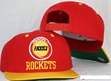 Houston Rockets Snapback Red / Yellow Two Tone Adjustable Plastic Snap Back Hat / Cap