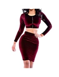 From Amazon.com. Click for details:
 Apparel: Cool Cocktail Party Club Women Sexy Bodycon Long Sleeve Zipper Two Piece Dress Apparel: Cool Cocktail Party Club Women Sexy Bodycon Long Sleeve Zipper Two Piece Dress