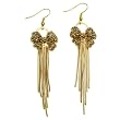 Topaz Crystal Bow Tie 2" Dangle Fashion Earrings