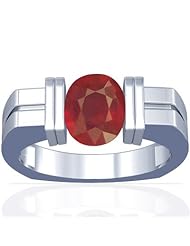 Platinum Oval Cut Ruby Solitaire Ring