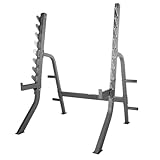 XMark Fitness 11-Gauge Adjustable Squat Rack with Plate Storage - XM-7480
