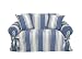 Classic Slipcovers Printed Classic Stripe Canvas Loveseat Slipcover, Blue