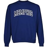 NCAA Memphis Tigers Royal Blue Arch Applique Crew Neck Fleece Sweatshirt