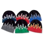 9 Knit Beanie with Flames"