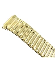10-14mm T&C Stainless Ladies Gold Tone Twist-O-Flex Ultra Thin Watch Band 520486