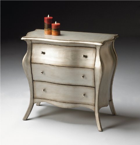 Brushed Pewter Bombe Chest by Butler Furniture