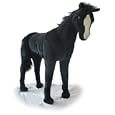 World Safari Plush Black Horse With Realistic Horse Sounds