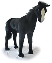 World Safari Plush Black Horse With Realistic Horse Sounds