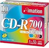 CDR80ZCLNX10S CDR 700MB 両面ネオンカラー(5色ミックス) 10枚パック スリムケース入の画像