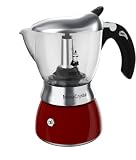 Bialetti Moka Crystal / Espressokocher für 4 Tassen / Alu / Red