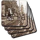 Scenes from the Past Archive Collection - 1920s Ford Service Truck and Tractors 2 Sepia - Coasters
