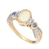 Opal, Tanzanite and Diamond Ring