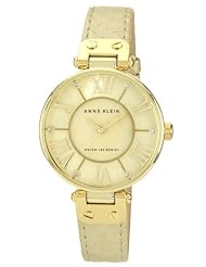 Anne Klein Womens AK/1012GMGD Leather Gold-Tone Snake Print Watch