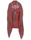 2 in 1 Chiffon Necklace Top in Rust.
