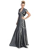 Ladies Silver Color Strapless Beaded Long Evening Dress Including Top