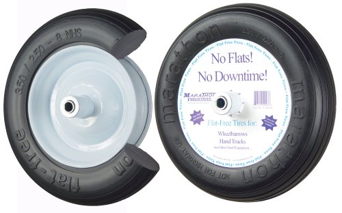 Marathon Industries 00003 4.00-6 Flat-Free Wheelbarrow Tire with Ribbed Tread; 3.50/2.50-8-Inch Tire (Replaces 4.00-6-Inch) - 13-Inch Marathon Industries 00003 4.00-6 Flat-Free Wheelbarrow Tire with Ribbed Tread; 3.50/2.50-8-Inch Tire (Replaces 4.00-6-Inch) - 13-Inch