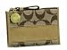 Coach Siganture Stripe Zip Top Coin Case Bag 42613 Camel