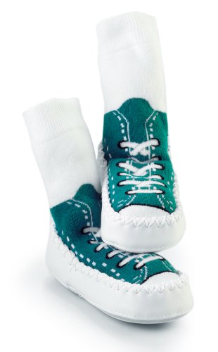 Mocc Ons Clever Little Slipper Socks That Keep Toes Warm! Sneakers 18-24 M Turquoise