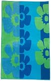 La Plage Paradise Floral Velour Jacquard Cotton Beach Towel, Blue/Aqua
