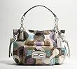 Coach Graphic Op Art Signature Sequin Kristin Satchel Business Bag Purse Multi