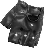 Adult Black Fingerless Studded Costume Gloves
