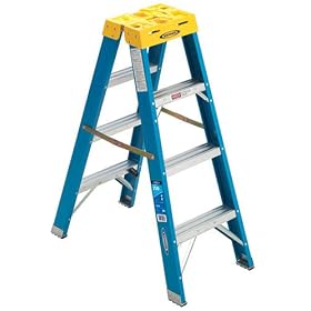 Buy Werner T6004 250-Pound Duty Rating Fiberglass Twin Stepladder, 4-Foot by Werner now!