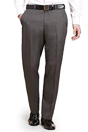 Crease Resistant Flat Front Straight Fit Trousers