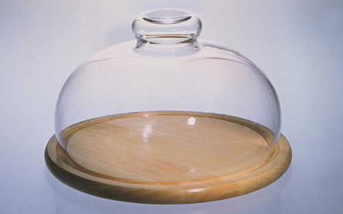 Jenaer Glas Käseglocke mit Holzteller, groß