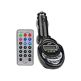RYOTECH In Car MP3 Player Wireless FM Modulator Transmitter Tuner with Remote and LCD Display 200 Channels USB and Audio Input Supports Ipod USB Slot for drive Flashdrive Memory SD MMC cards upto 8GBPen