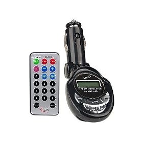 Lutall In Car MP3 Player Wireless FM Modulator Transmitter Tuner with Remote and LCD Display 200 Channels USB and Audio Input Supports USB Slot Pendrive Flashdrive Memory SD MMC cards