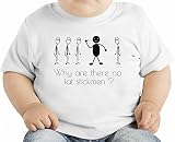 Why Are There No Fat Stickmen Slogan オーガニックベビーTシャツ 12 - 18 Months