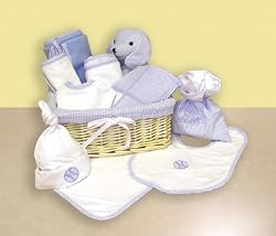 BASKET 12PC-BLUE DELUXE - BABY GIFT SETS